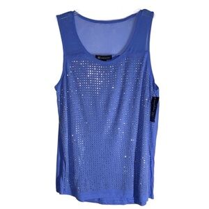 INC International Concepts Periwinkle Knit
Bedazzled Tank Sz L